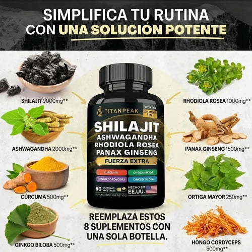 TITANPEAK ShilaStrength 9000mg – Shilajit Puro de Máxima Potencia