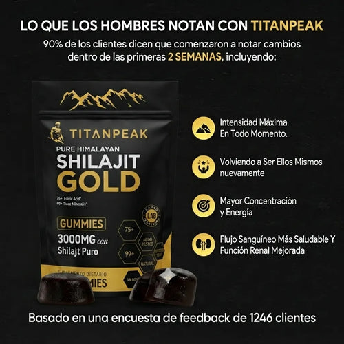 TITAN PEAK GUMMIES DE RENDIMIENTO — SOPORTE 6 EN 1 PARA HOMBRES