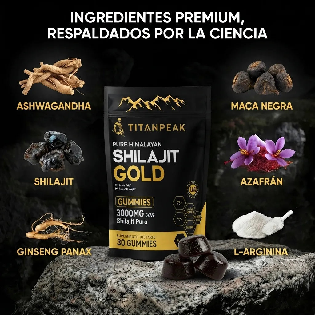 TITAN PEAK GUMMIES DE RENDIMIENTO — SOPORTE 6 EN 1 PARA HOMBRES