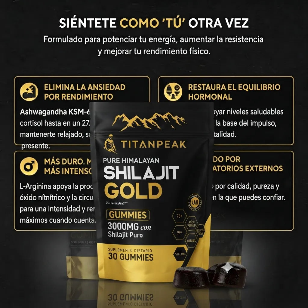 TITAN PEAK GUMMIES DE RENDIMIENTO — SOPORTE 6 EN 1 PARA HOMBRES