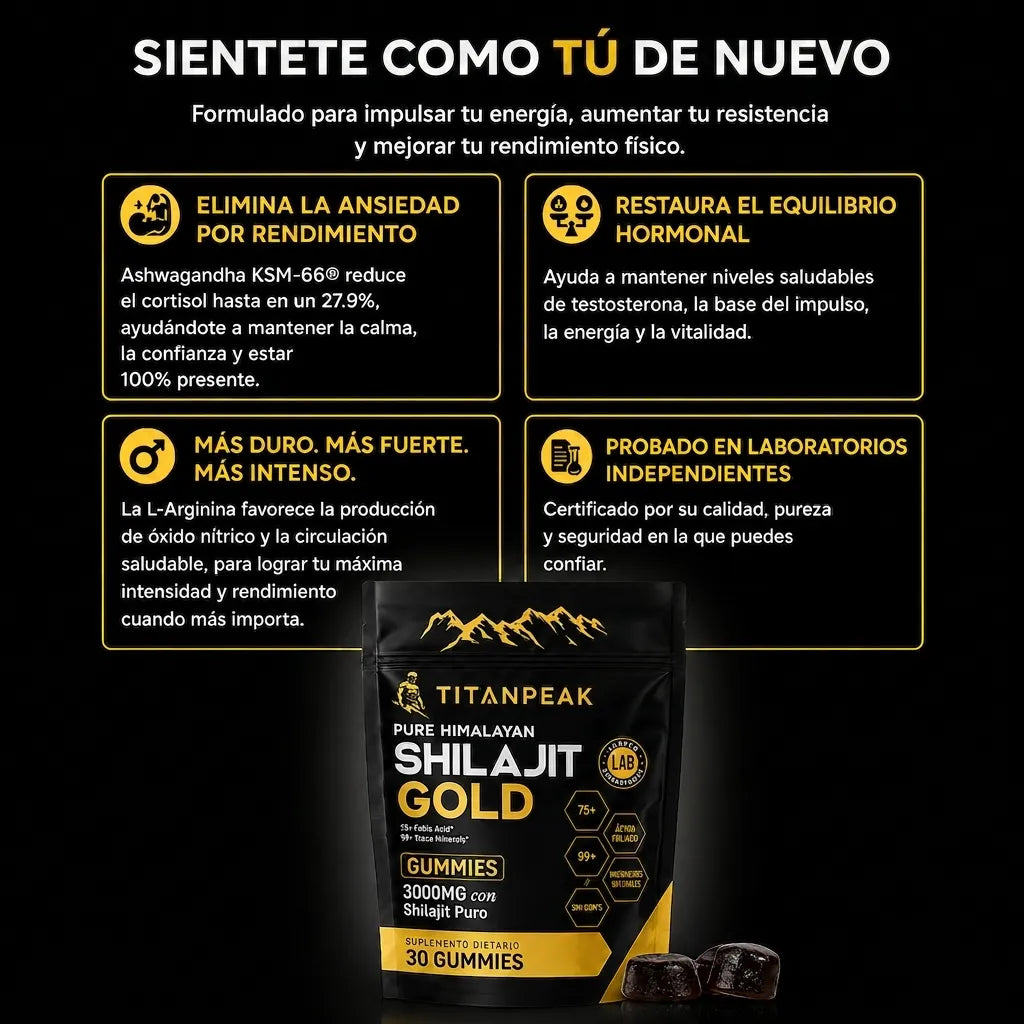TITAN PEAK GUMMIES DE RENDIMIENTO — SOPORTE 6 EN 1 PARA HOMBRES