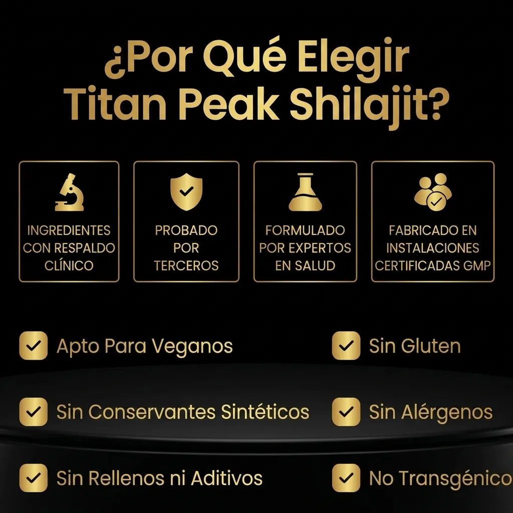 TITAN PEAK SHILAJIT® POTENCIADOR DE TESTOSTERONA 10 EN 1